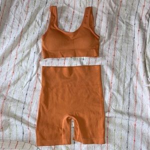 amazon peach workout set, seamless- s